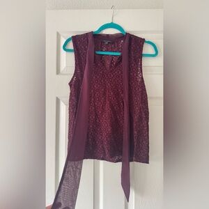 Banana Republic Burgundy Lace Blouse